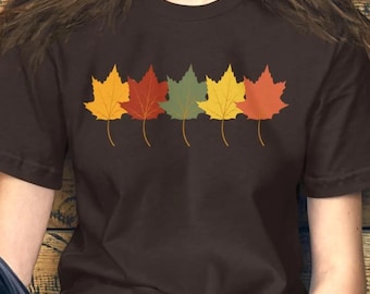 Fall leaf shirt, Autumn leaves tshirt, Thanksgiving shirt, Fall Autumn Womens shirt, Thanksgiving gift for her, cute fall tee