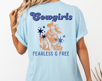 Western Cowgirl Graphic T-Shirt Comfort Colors Rodeo Shirt Horseback Riding Tee Retro Western Aesthetic Shirt Country Concert Outfit Vintage