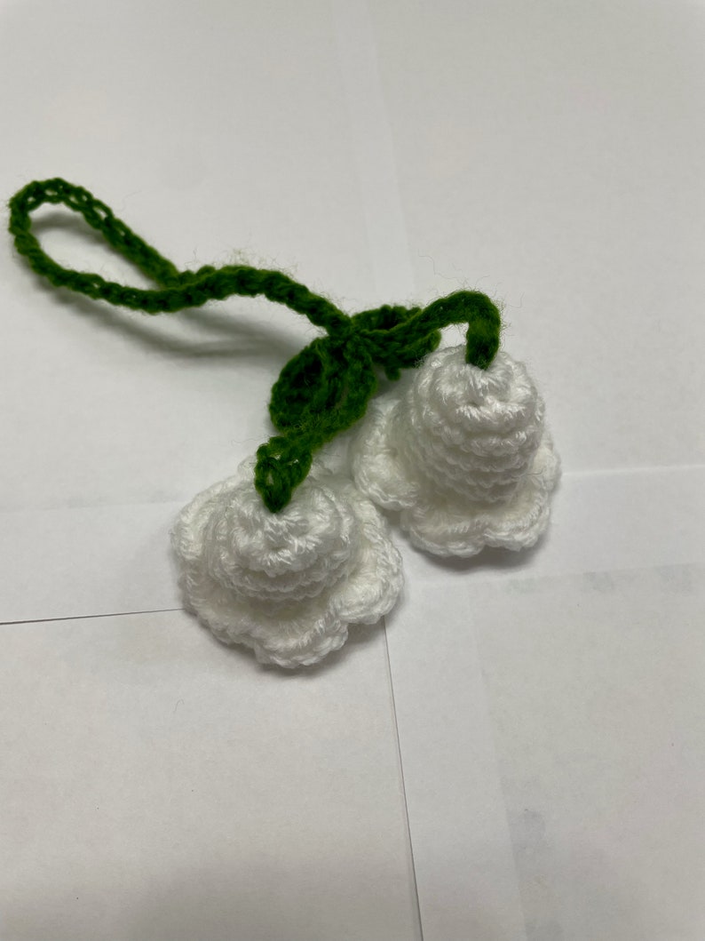 Crochet Lily of the Valley Rearview Mirror Charm Decorations - Etsy