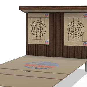 Projeto e esboço de parede de arremesso de machado WATL 2025 para eventos no quintal, design DXF/STEP (download digital)