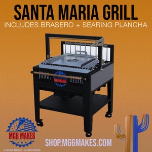 1[Digital Product] DIY - Argentine Santa Maria Grill with Brasero and Plancha - Wood and Charcoal-Fired BBQ Perfection