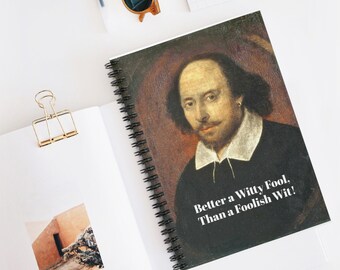 Shakespearean Scribbles - Capture Your Quill-worthy Thoughts in Our Ruled Line Spiral Notebook - Perfect for Poetry, Prose, and Ponderings!