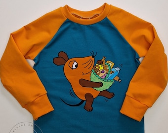 Chemise raglan à manches longues pour enfants avec la souris de « Le spectacle avec la souris »