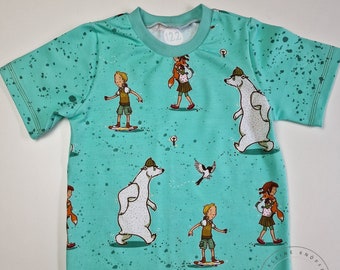 T-shirt "L'École des Animaux Magiques - Déterminé" avec l'ours polaire Murphy en menthe