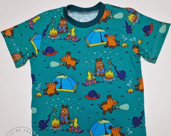 T-Shirt mit der Maus, Ente und Elefant am Lagerfeuer