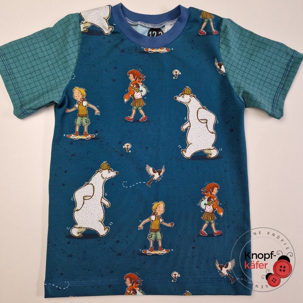 T-Shirt in Größe 122 "Die Schule der magischen Tiere - Ermittelt" mit Eisbär Murphy in blau