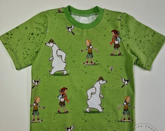 T-shirt "L'École des Animaux Magiques - Déterminé" avec l'ours polaire Murphy en vert