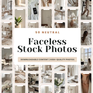 50 Neutral and Aesthetic Faceless Stock Photos - Girl Boss Photo Collection - Digital Marketing Photos - Content Creator