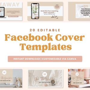 20 modèles de bannières de couverture Facebook - couvertures Facebook modifiables - bannières de page Facebook DIY pour entraîneurs, modèles de toile de couverture Facebook