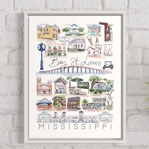 Bay St. Louis, Mississippi - Impresión de arte, decoración de pared