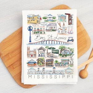 Bay St. Louis, MS - Tea Towel