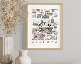 Mobile, Alabama - Art Print, Wall Decor