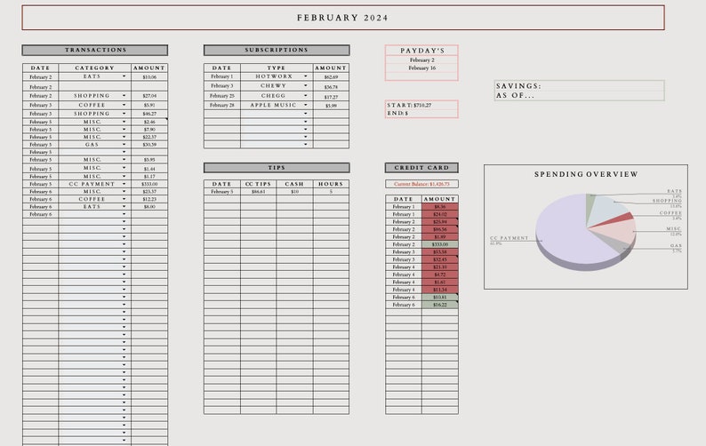 MINIMALIST SERVER Budget Template Google Sheets Weekly Biweekly MINIMALIST SERVER Budget Template Google Sheets Weekly Biweekly