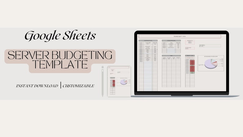 MINIMALIST SERVER Budget Template Google Sheets Weekly Biweekly MINIMALIST SERVER Budget Template Google Sheets Weekly Biweekly