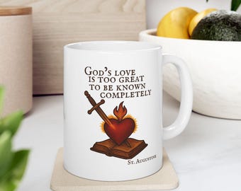 St. Augustine Quote Coffee Mug: God's Love Christian Gift