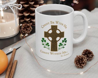 Mug en céramique citation plastron de la Saint-Patrick - cadeau chrétien inspirant