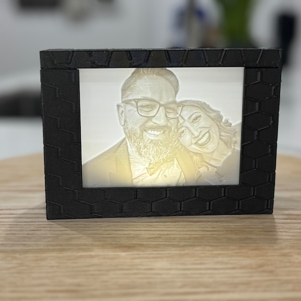 Custom Textured 3D Printed Lithophane Frame - Personalized with Your Photo - Perfect for Memories & Gifts