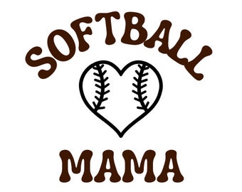 Softball Mama Svg, Softball Mom Svg, Softball Heart Svg, Digital Download, Svg File