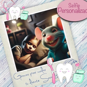 Selfie Polaroid Ratón Pérez, recuerdo de mi primer diente, regalo personalizado. Hazlo tú mismo