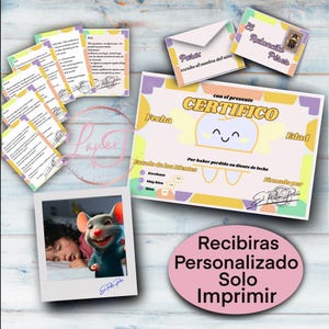 Ratoncito Pérez personalizado, selfie, certificado, carta y sobre, regalo personalizado, lo hacemos por ti, solo tendrás que imprimir
