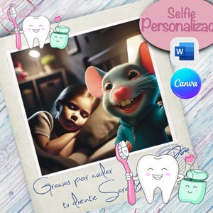 Selfie Polaroid Ratón Pérez, recuerdo de mi primer diente, regalo personalizado. Hazlo tú mismo