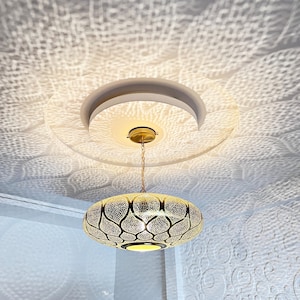 Brass Pendant Light, Modern Ceiling Light Fixture, Decorative Chandelier Lighting, Hanging Dining Lamp, Handmade Moroccan Ceiling Lamp