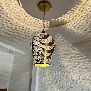 Pendant Brass Light, Handcrafted Ceiling Lamp, Brass Lantern Lighting, Light Fixture, Pendant Chandelier for Home Décor, Ceiling Pendant