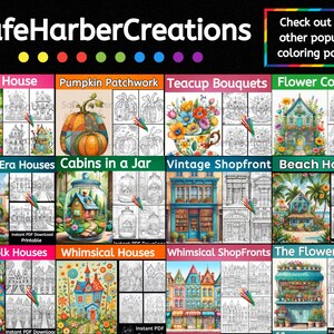 Puede incluir: Una colecci&oacute;n de 10 p&aacute;ginas para colorear imprimibles que presentan casas, caba&ntilde;as y tiendas caprichosas. Cada p&aacute;gina tiene un dise&ntilde;o &uacute;nico con detalles intrincados, perfecto para adultos y ni&ntilde;os que disfrutan coloreando.