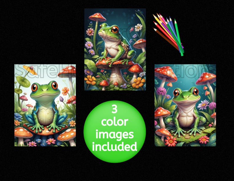 Fabulous Frog coloring pages, instant download, printable, frog coloring, garden coloring, animal coloring, cute coloring pages image 4