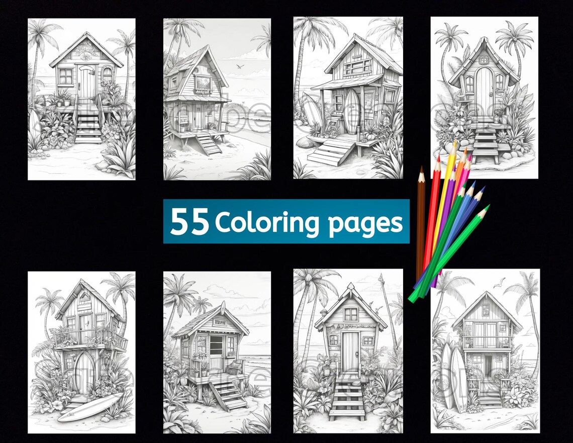 Printable Shack The Beach Shack Coloring Pages, 55 Images, Instant Download, Printable ...
