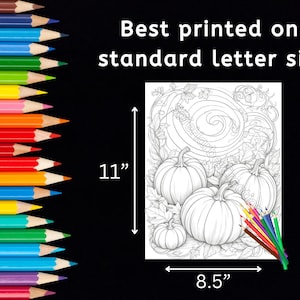 Dibujos para colorear de calabazas en espiral, descarga instantánea, imprimibles, calabazas para colorear, otoño para colorear, dibujos para colorear caprichosos imagen 4