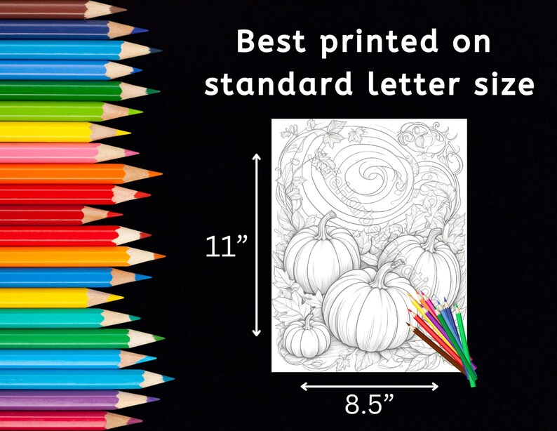 Dibujos para colorear de calabazas en espiral, descarga instantánea, imprimibles, calabazas para colorear, otoño para colorear, dibujos para colorear caprichosos imagen 4