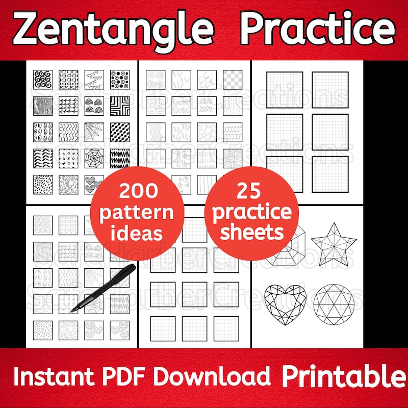 Zentangle Patterns Activity Zendoodle Books - Etsy