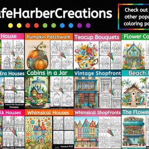 Fall Harvest coloring pages, 60 pictures, instant download, printable, fall coloring, pumpkin coloring, harvest coloring, Thanksgiving image 6