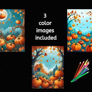Dibujos para colorear de calabazas en espiral, descarga instantánea, imprimibles, calabazas para colorear, otoño para colorear, dibujos para colorear caprichosos imagen 5