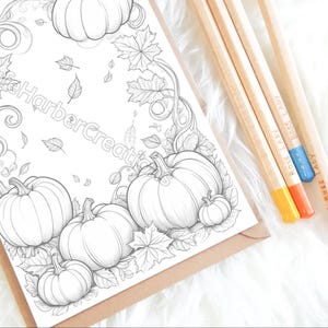 Dibujos para colorear de calabazas en espiral, descarga instantánea, imprimibles, calabazas para colorear, otoño para colorear, dibujos para colorear caprichosos imagen 3