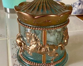 Carousel Resin Figurine Trinket Jar Knickknack
