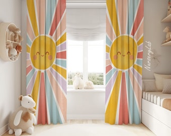 Rainbow Sun Baby Girl Room Curtain Nursery Curtains Window Curtains