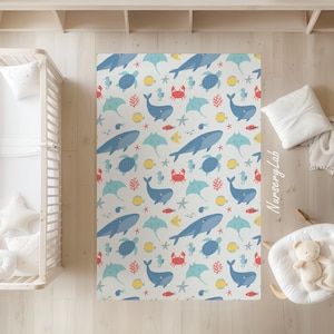 Sea Animals Nursery Rug, Kids Area Rug, Washable Non Slip Soft Rug, Play Rug, Boys Rug