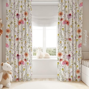 Wildflowers Baby Girl Room Curtain Nursery Curtains Window Curtains