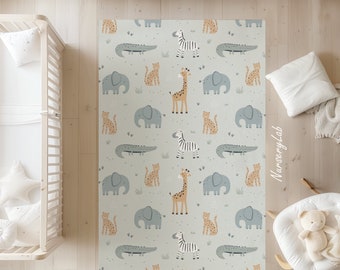Safari Animals Nursery Rug: Soft, Non-Slip Kids Play Area Rug