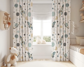 Space Planets Nursery Curtains: Baby Boy Room Decor