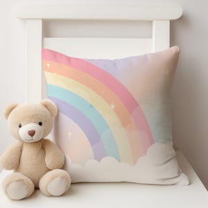 Rainbow Cushion Cover, Nursery Cushion Cover, Gift for Kids, Throw Pillow Cover
