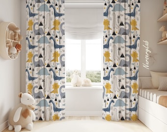 Dinosaur Nursery Curtains Baby Boy Room Decor