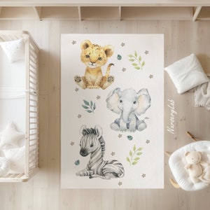 Safari Tiere Teppiche, Teppiche Kinderteppich, Kinderteppich, waschbar, rutschfest, Kinderteppich, Kinderteppich, Jungenteppich