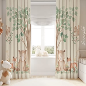 Waldtiere Baby Jungen Zimmer Vorhang Kinderzimmer Vorhänge Fenster Vorhänge