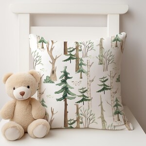 Watercolor Trees Cushion Cover, Nursery Cushion Cover, Gift for Kids, Throw Pillow Cover