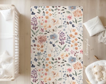 Watercolor Wildflower Nursery Rug: Soft, Non-Slip Kids Play Area