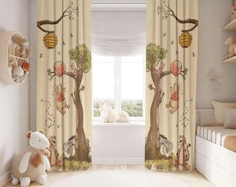 Winnie the Pooh Baby Boy Room Curtain Nursery Curtains Window Curtains