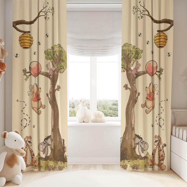 Winnie Puuh Babyzimmer-Vorhang für Jungen, Kinderzimmer-Vorhänge, Fenstervorhänge